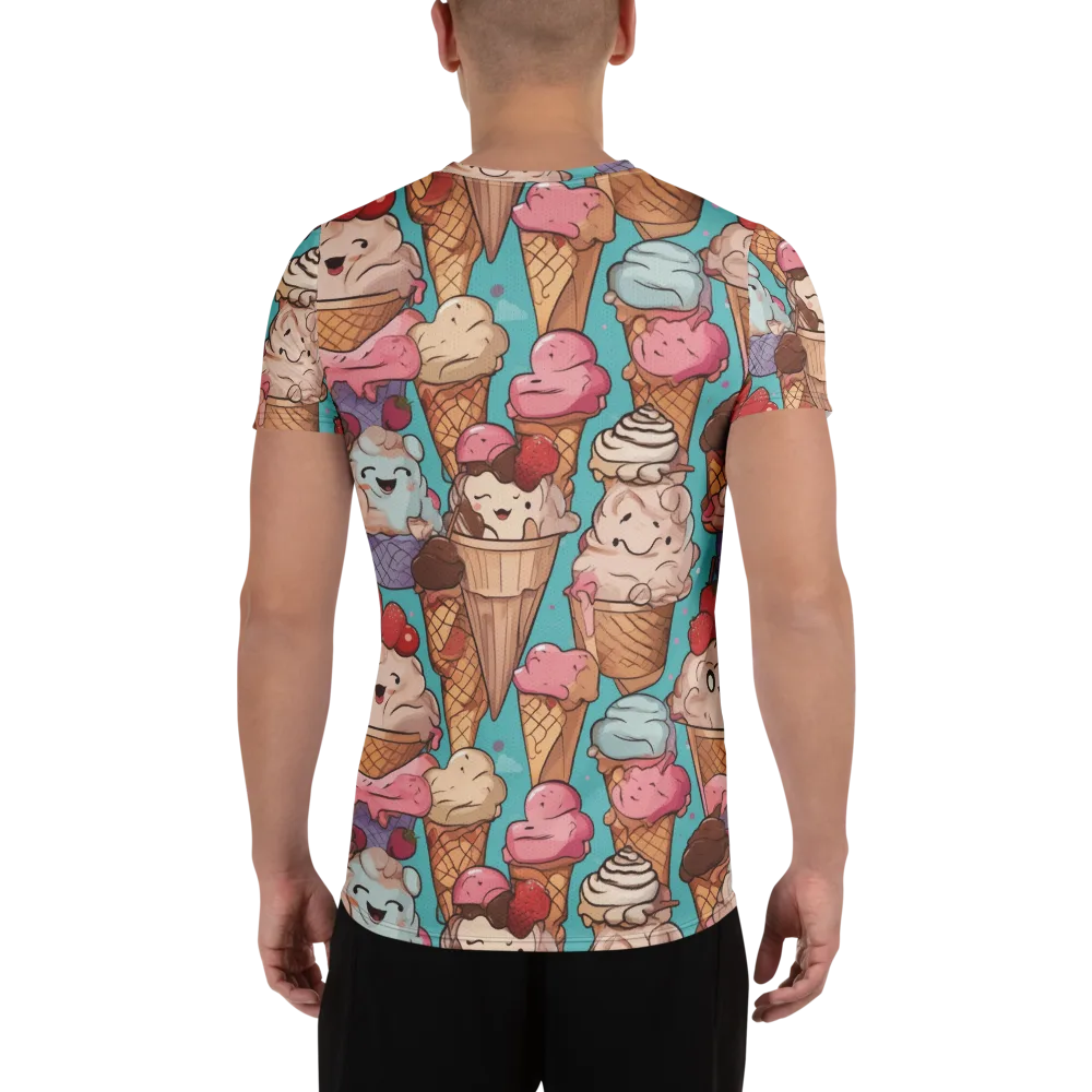 Scoops in Bloom on Men's Athletic T-Shirt — Back