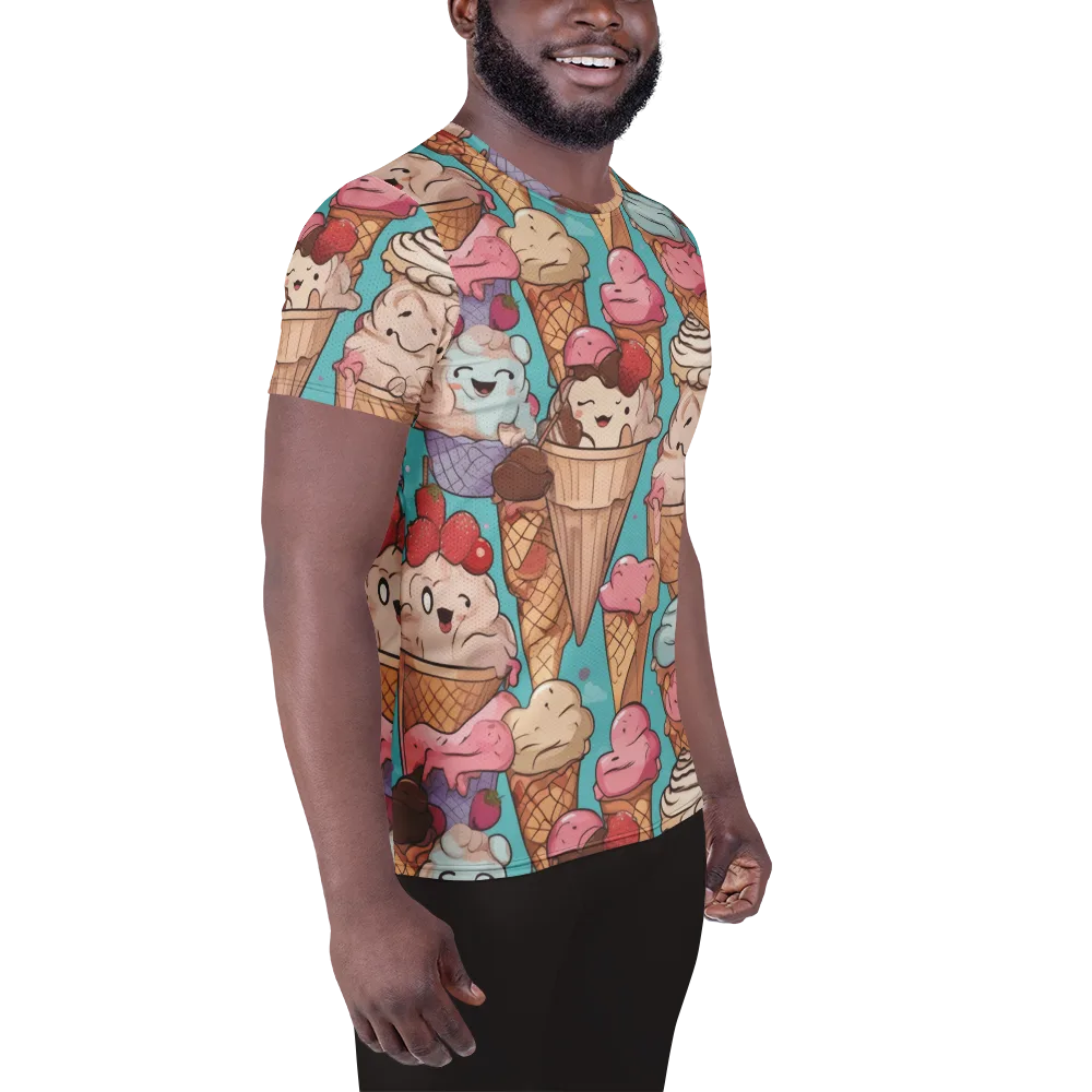 Scoops in Bloom on Men's Athletic T-Shirt — Right