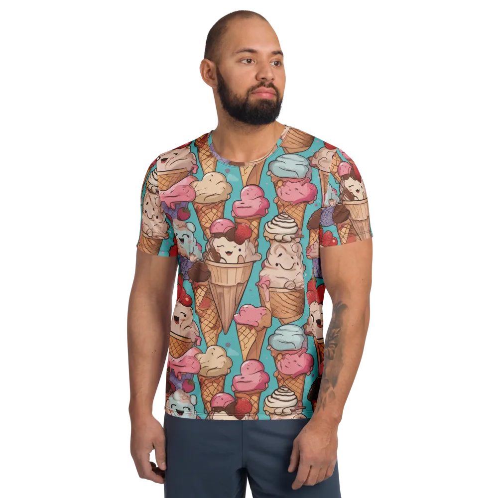 Scoops in Bloom on Men's Athletic T-Shirt — Front
