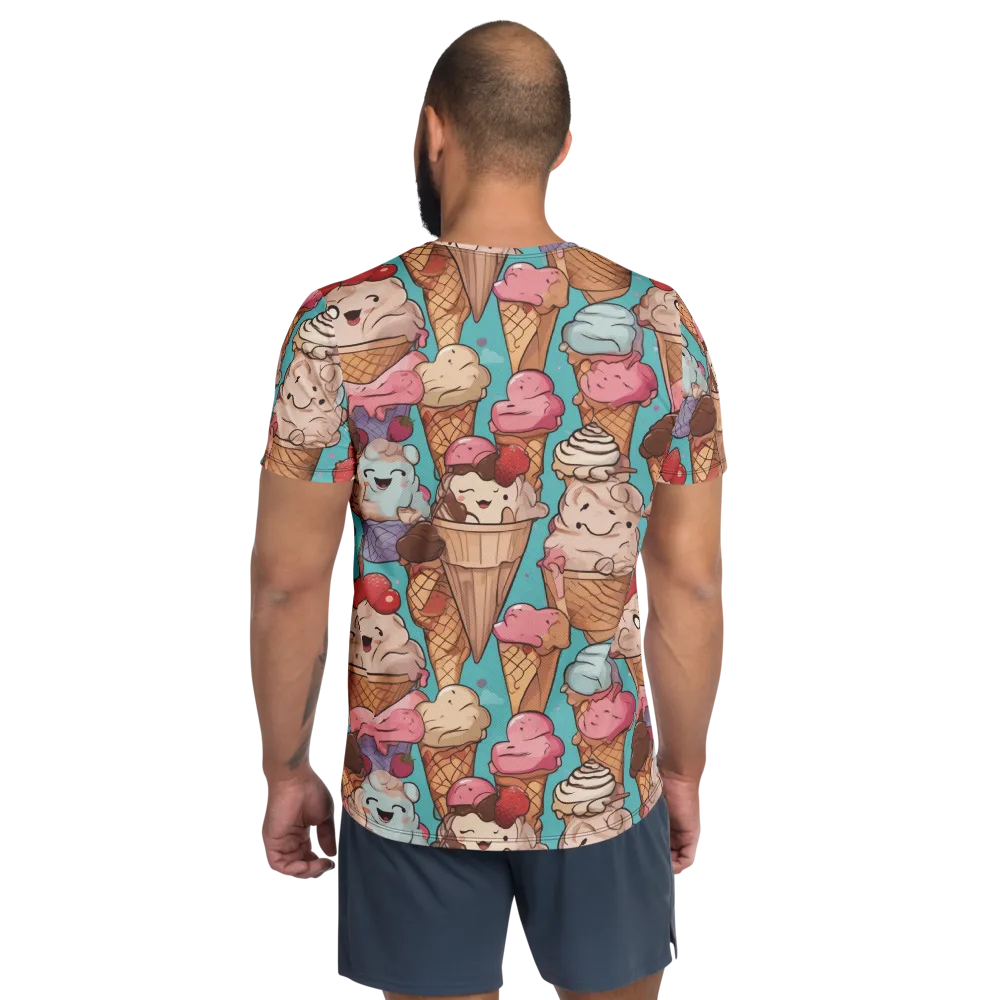 Scoops in Bloom on Men's Athletic T-Shirt — Back