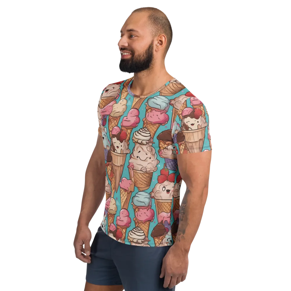 Scoops in Bloom on Men's Athletic T-Shirt — Left