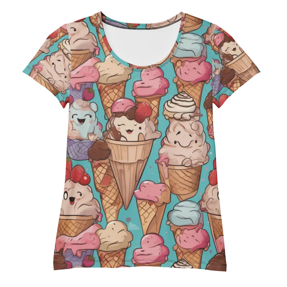 Scoops in Bloom on Women's Athletic T-Shirt — Front