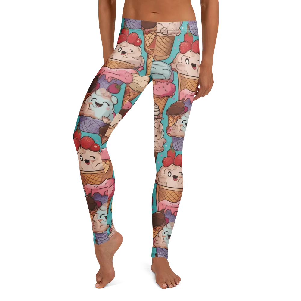 Scoops in Bloom on Leggings — Front