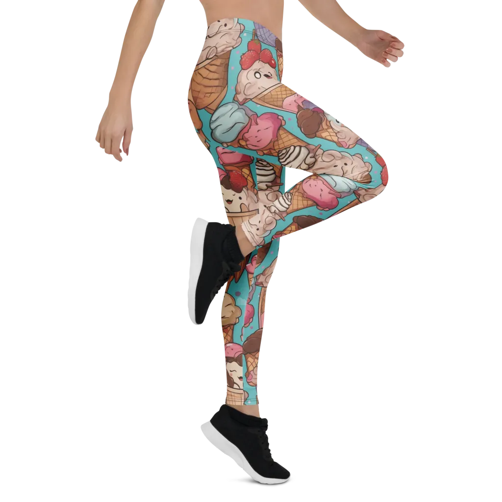 Scoops in Bloom on Leggings — Right