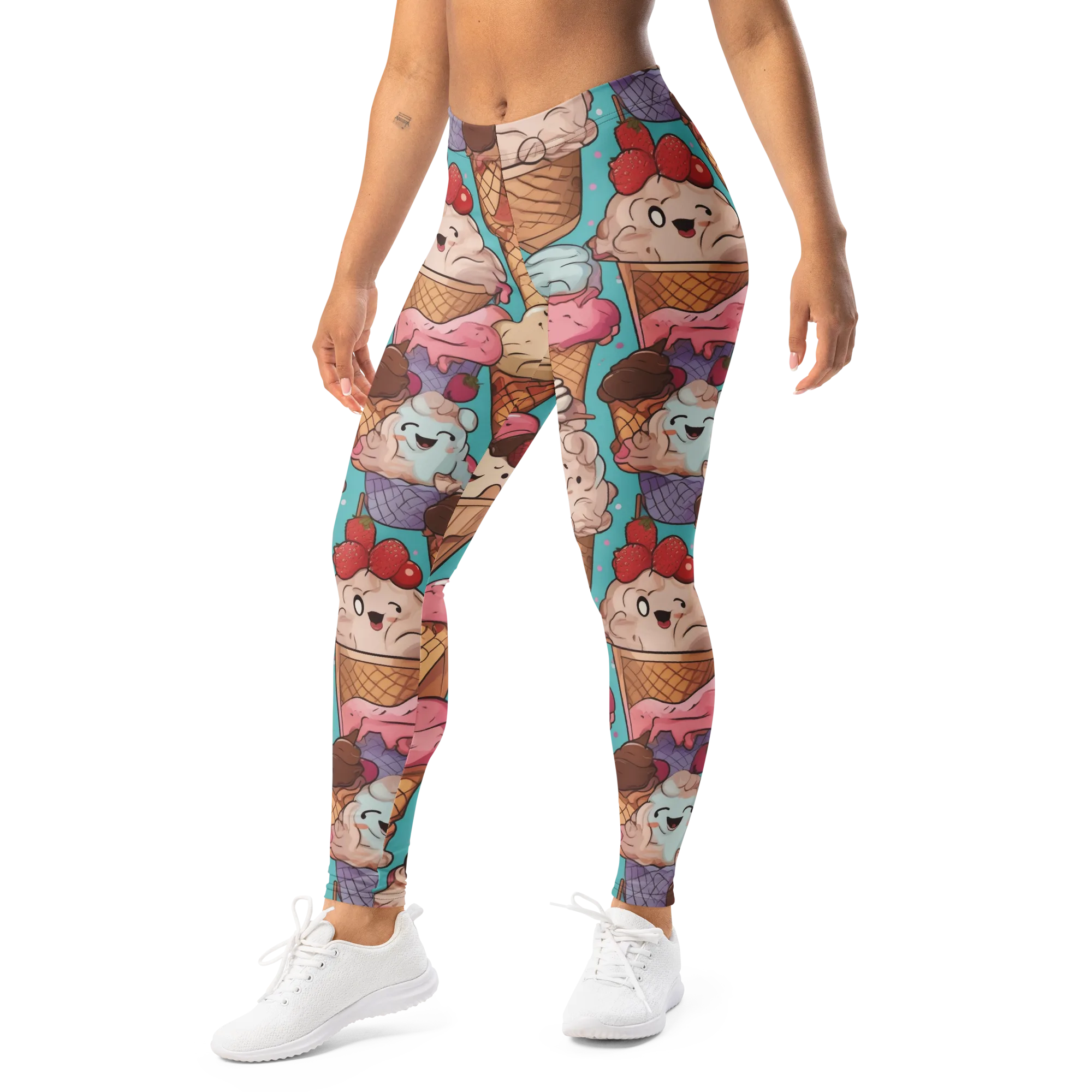 Scoops in Bloom on Leggings — Left Front
