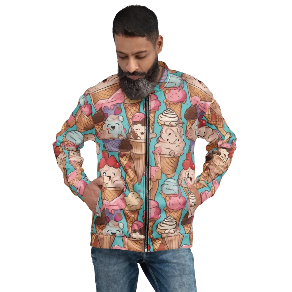 Scoops in Bloom on Bomber Jacket — Front