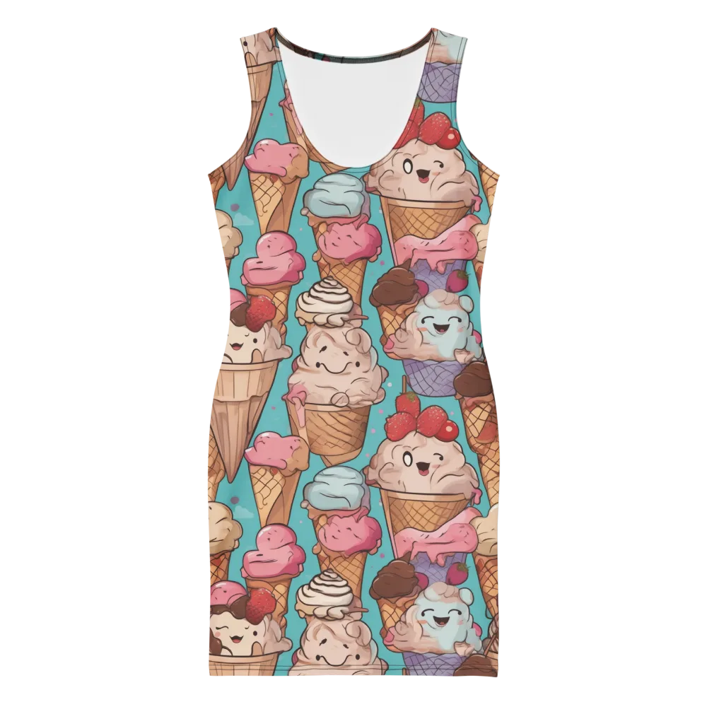 Scoops in Bloom on Bodycon Dress — Front