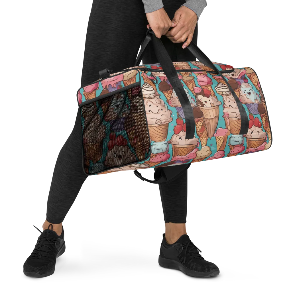 Scoops in Bloom on Duffle Bag — Right Front