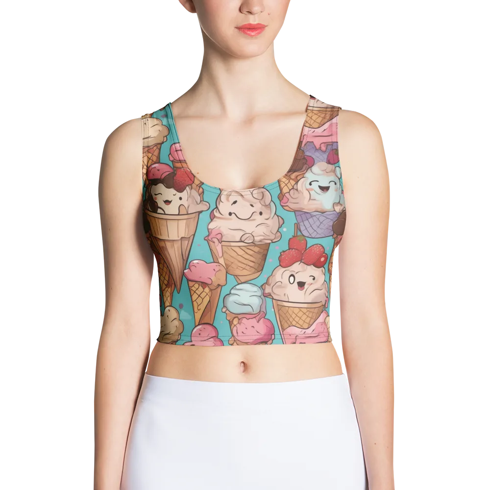 Scoops in Bloom on Crop Top — Front