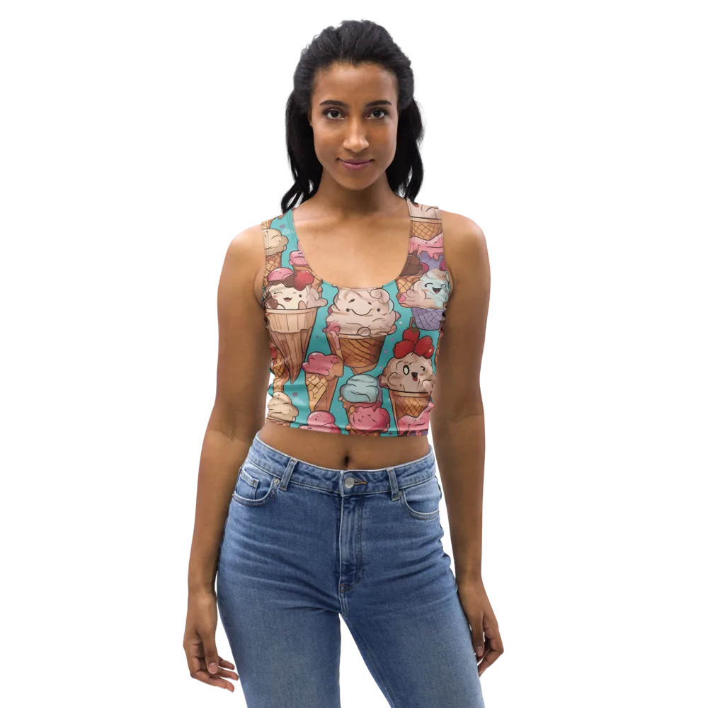 Scoops in Bloom on Crop Top — Front