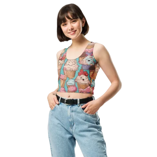 Scoops in Bloom on a Crop Top