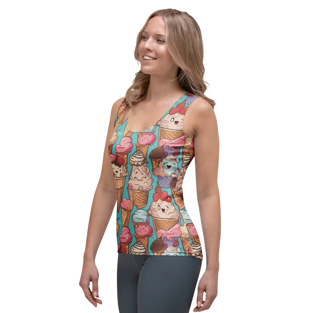 Scoops in Bloom on Women's Tank Top — Left Front