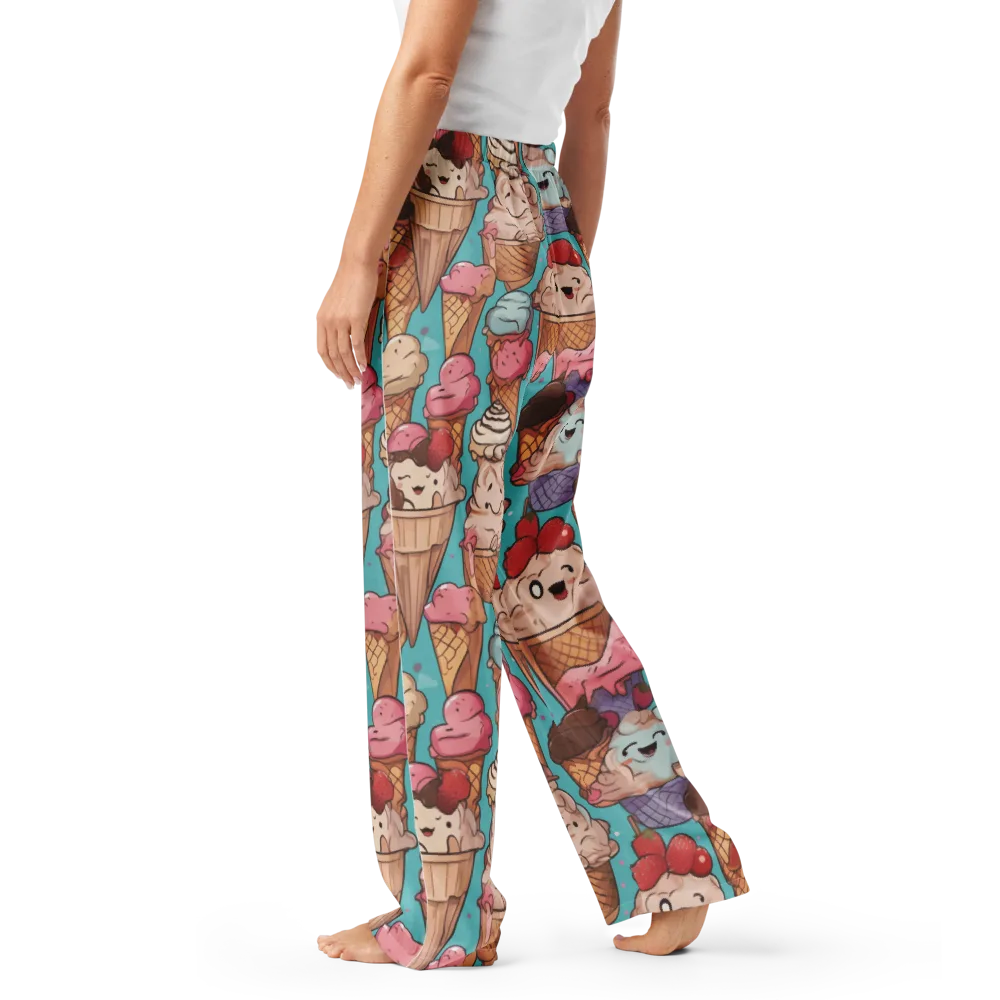 Scoops in Bloom on Women's Pajama Pants — Left