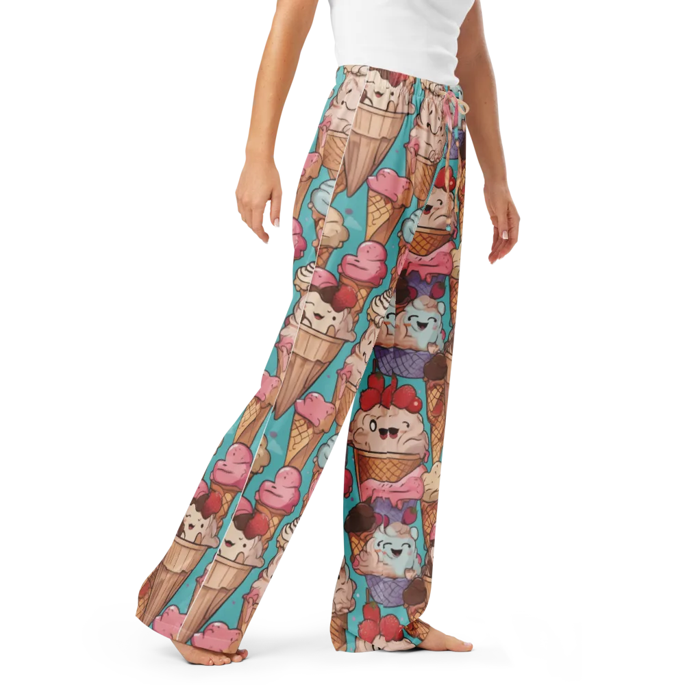 Scoops in Bloom on Women's Pajama Pants — Right Front