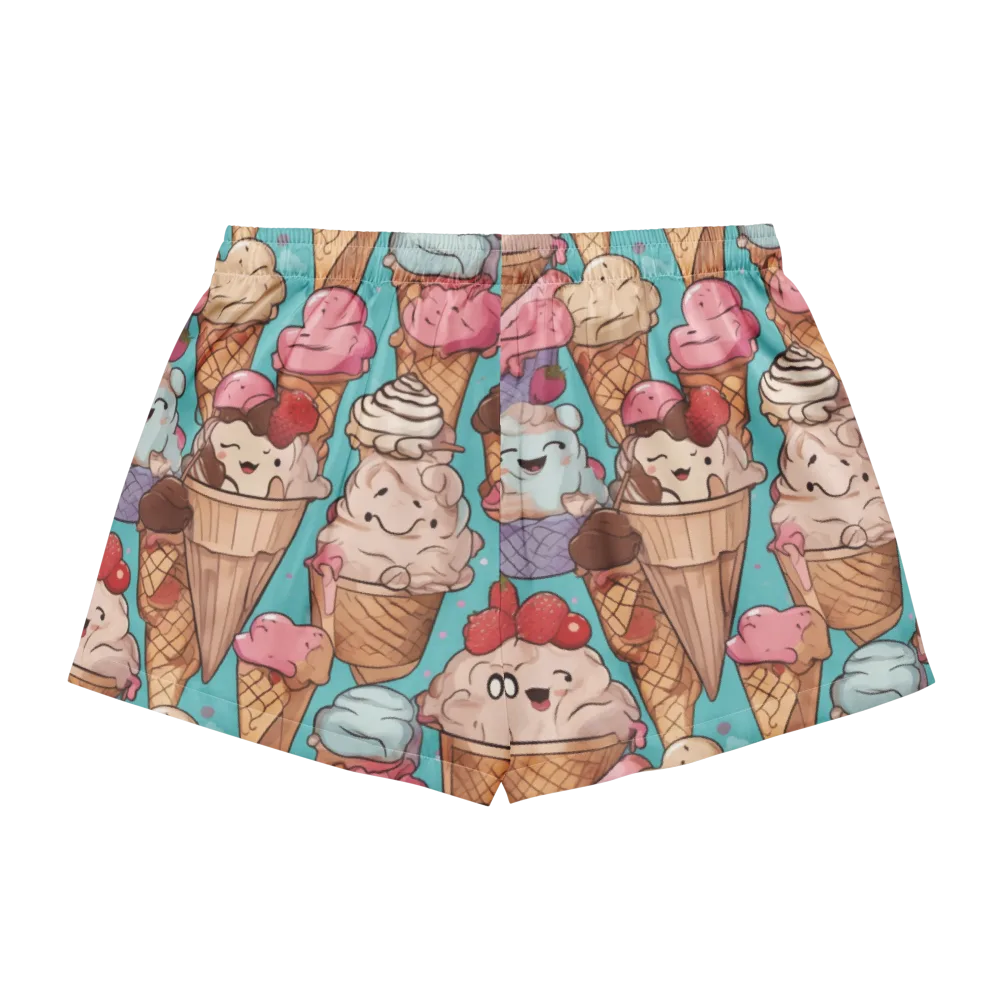 Scoops in Bloom on Women's Pajama Shorts — Back