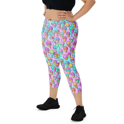 Neon Sundae on a Capri Leggings
