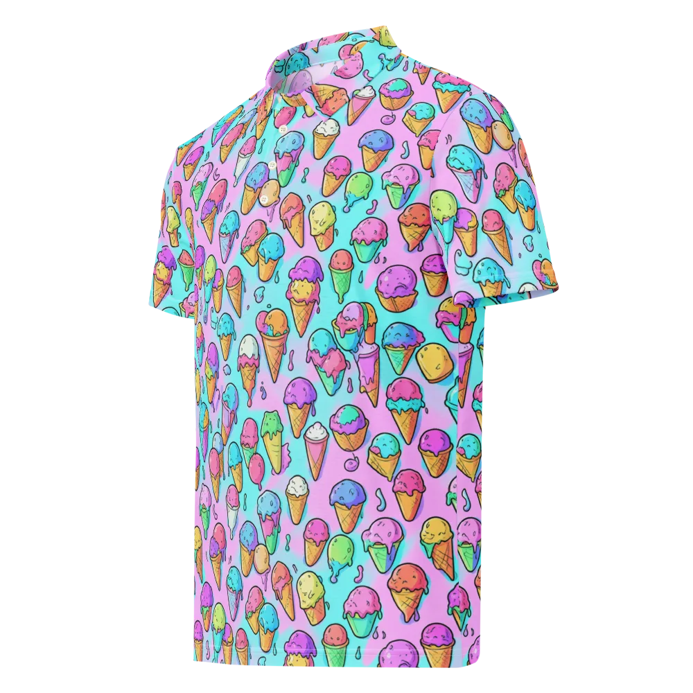 Neon Sundae on Men's Slim Fit Polo Shirt — Left Front