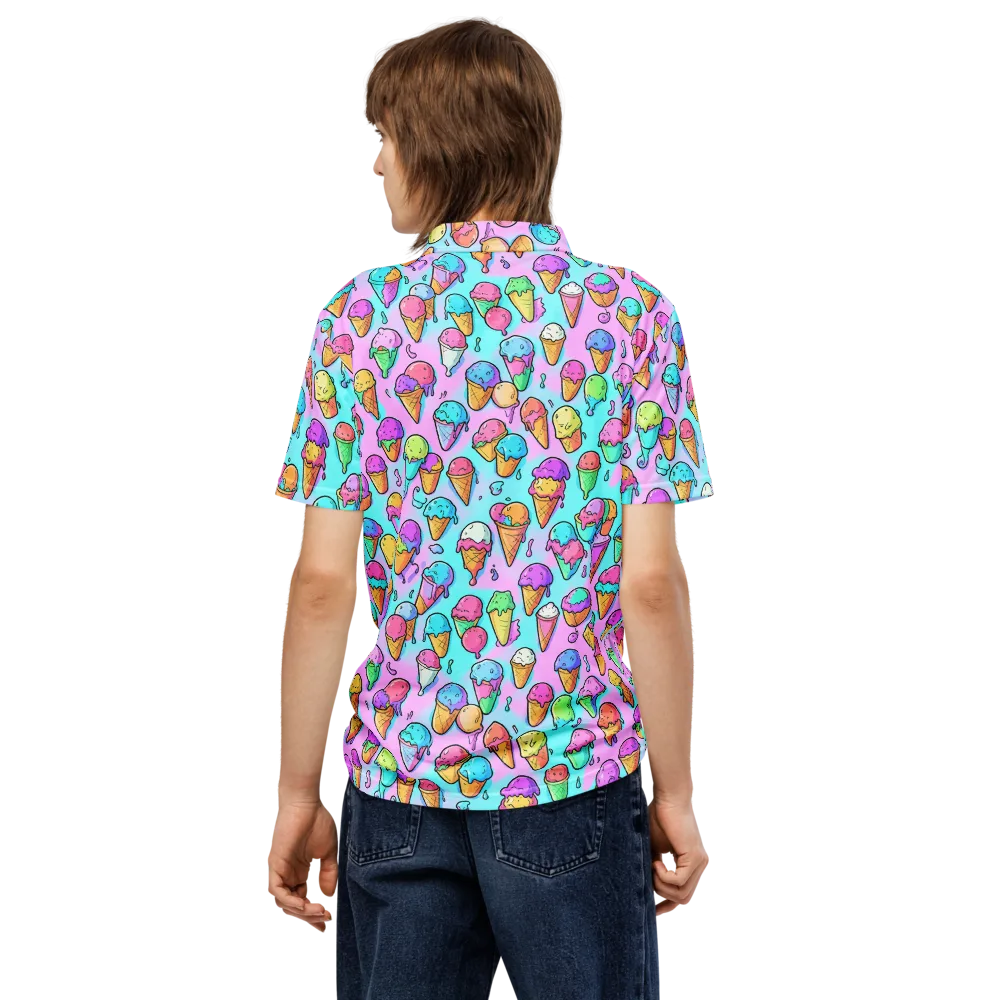 Neon Sundae on Men's Slim Fit Polo Shirt — Back