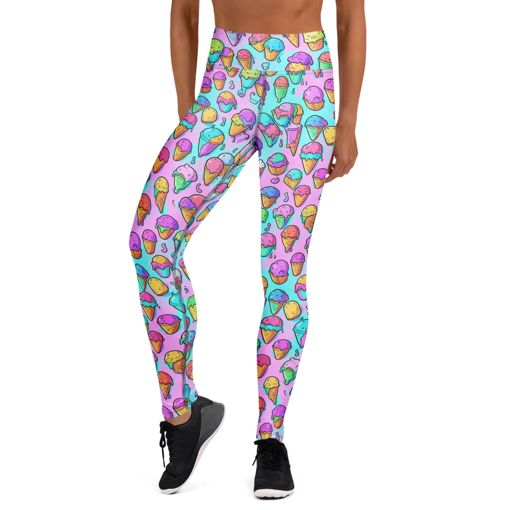 Neon Sundae on Yoga Leggings — Front