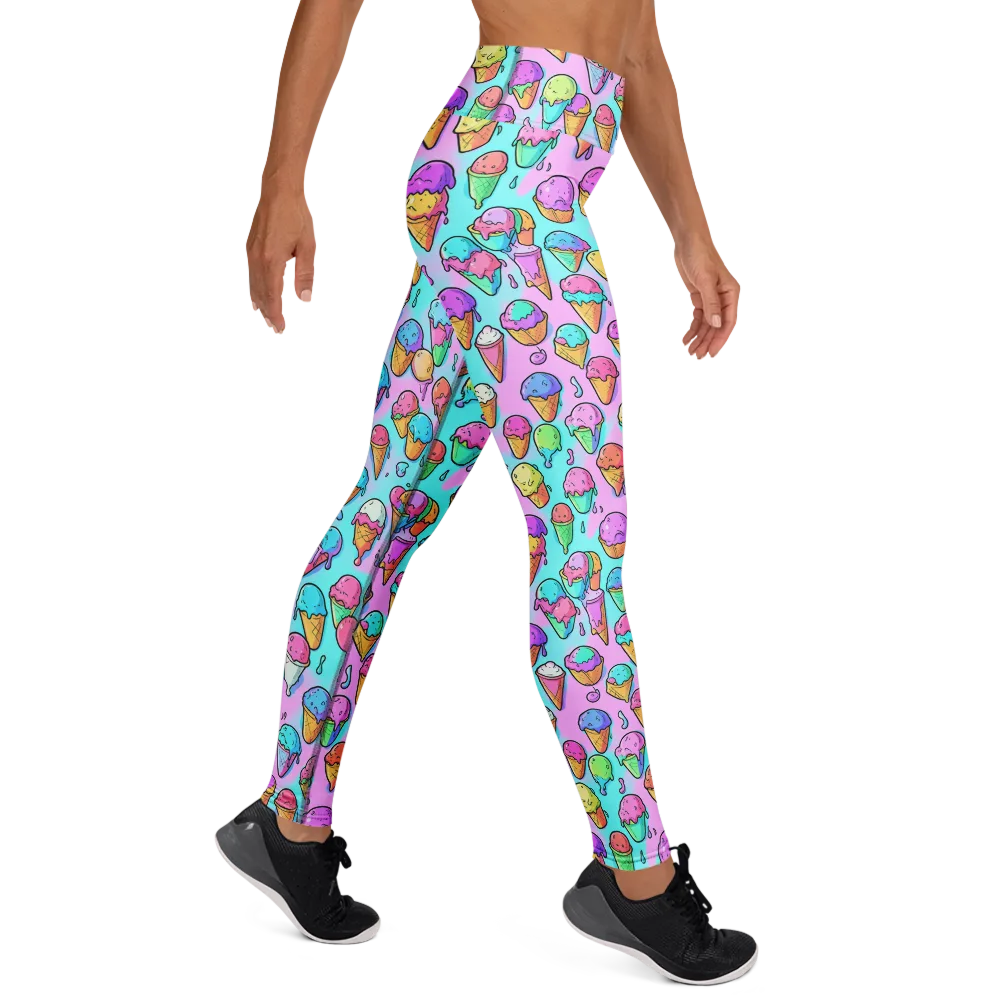 Neon Sundae on Yoga Leggings — Right