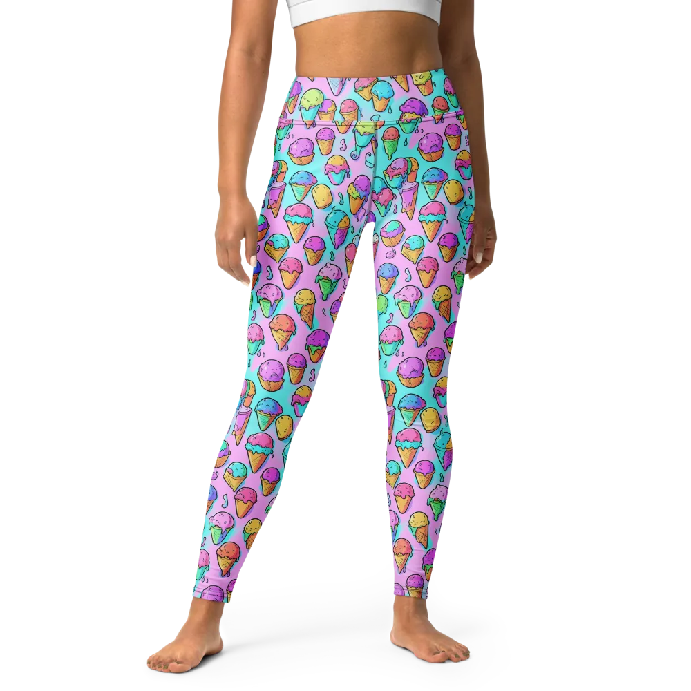 Neon Sundae on Yoga Leggings — Front