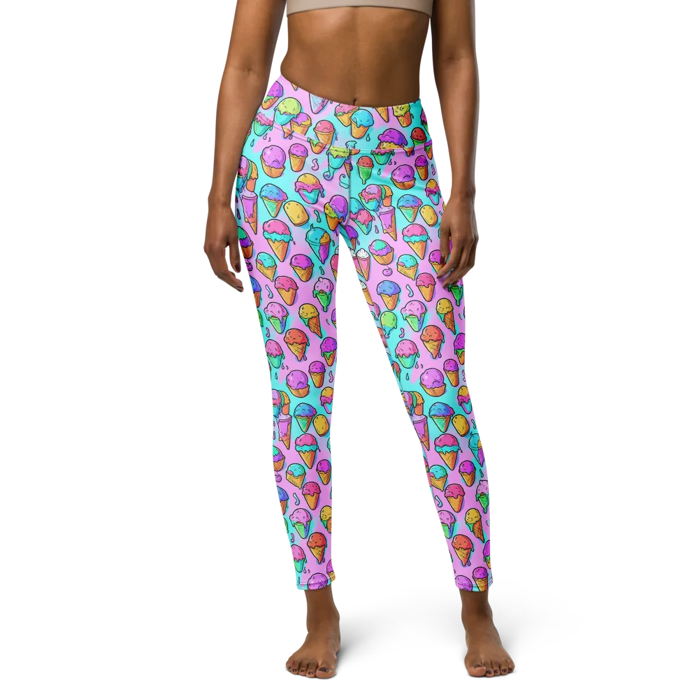 Neon Sundae on Yoga Leggings — Front