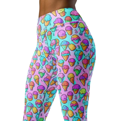Neon Sundae on a Yoga Leggings