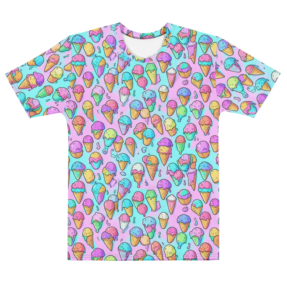 Neon Sundae on Men's Cotton Crew Neck T-Shirt — Front