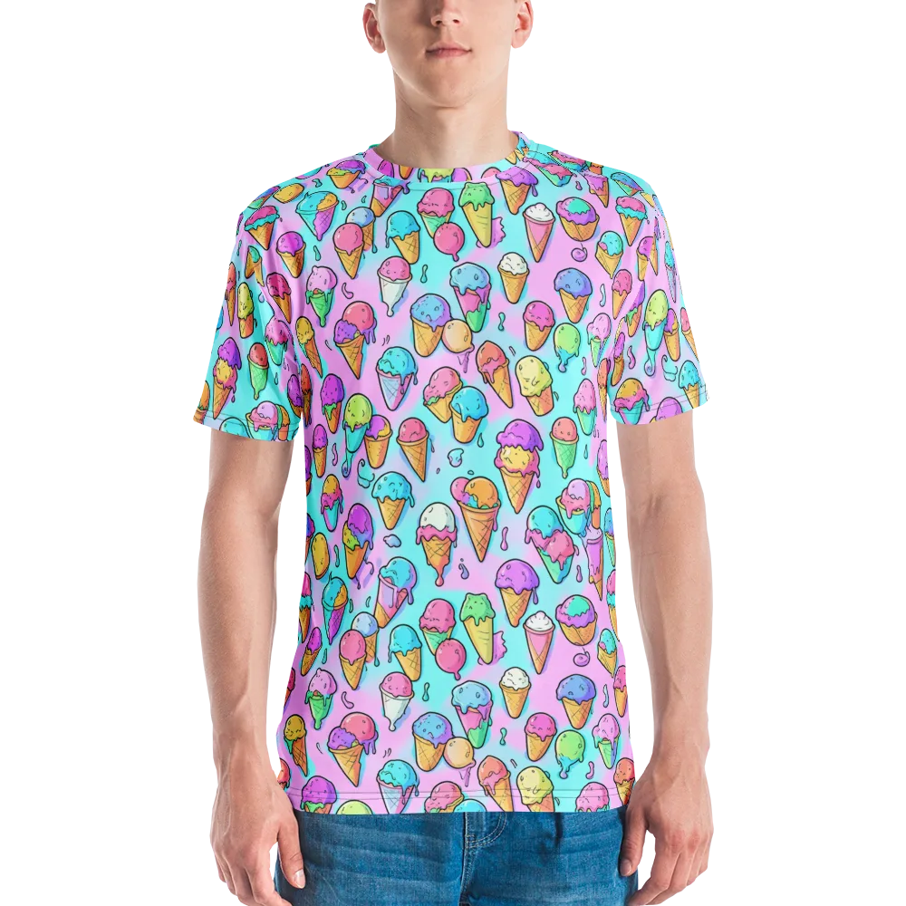 Neon Sundae on Men's Crew Neck T-Shirt — Front