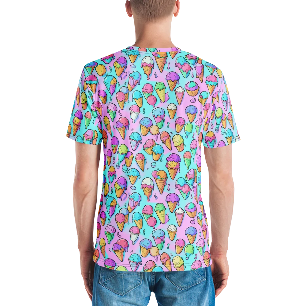 Neon Sundae on Men's Crew Neck T-Shirt — Back