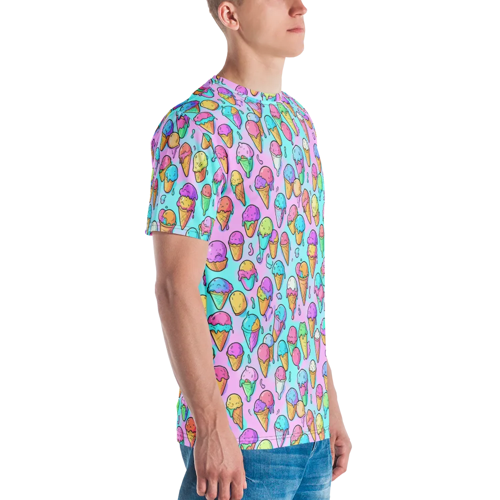 Neon Sundae on Men's Crew Neck T-Shirt — Right
