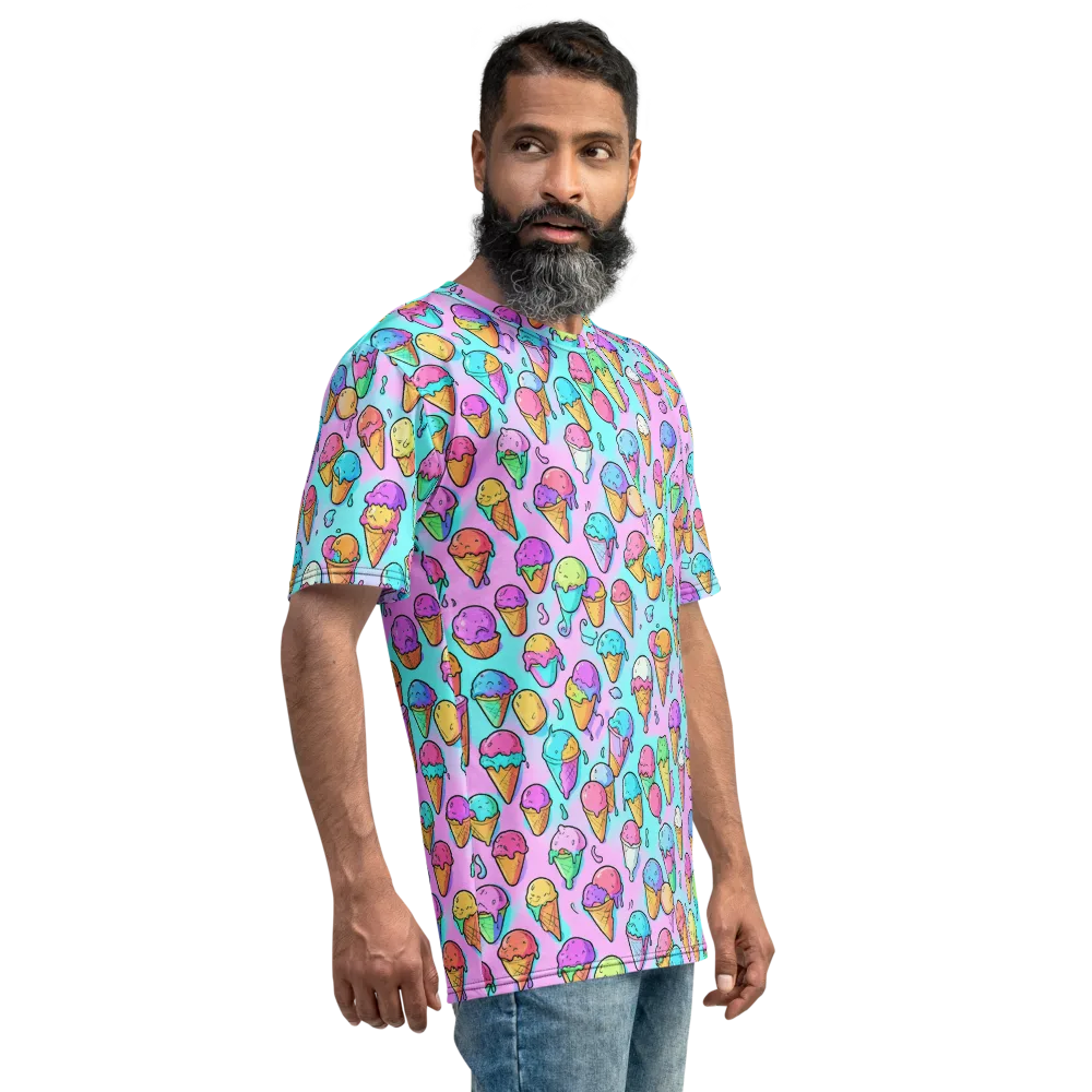 Neon Sundae on Men's Crew Neck T-Shirt — Right