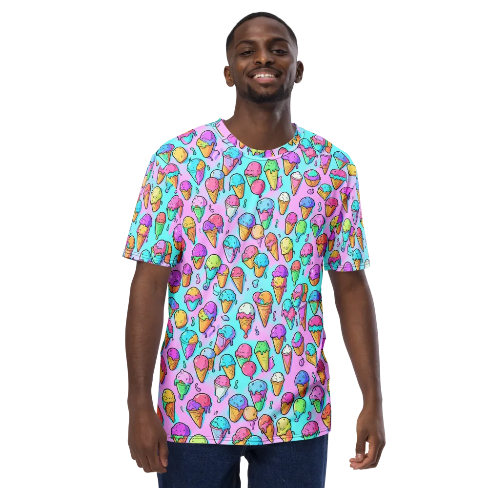 Neon Sundae on Men's Crew Neck T-Shirt — Front