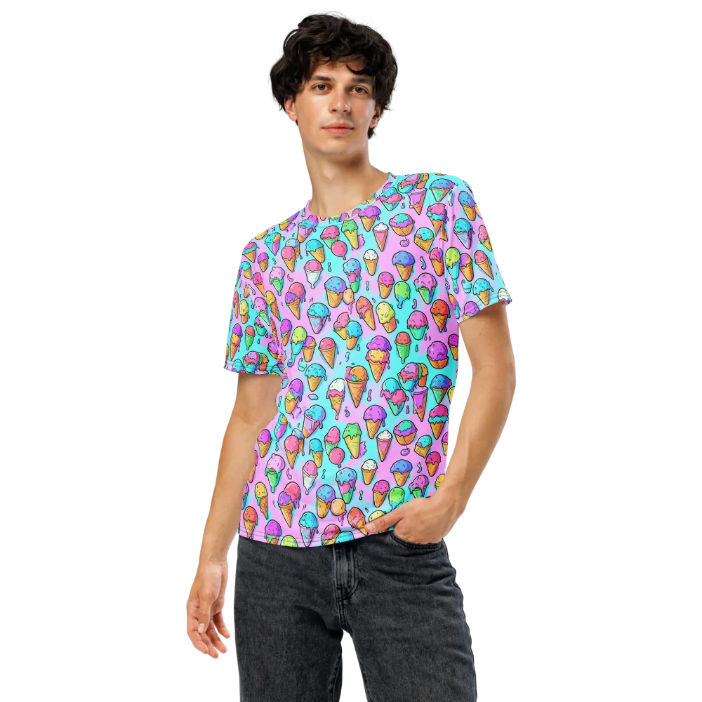 Neon Sundae on Men's Crew Neck T-Shirt — Front