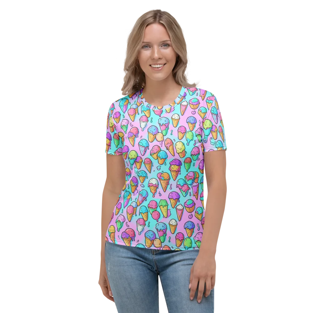 Neon Sundae on Women's Crew Neck T-Shirt — Front