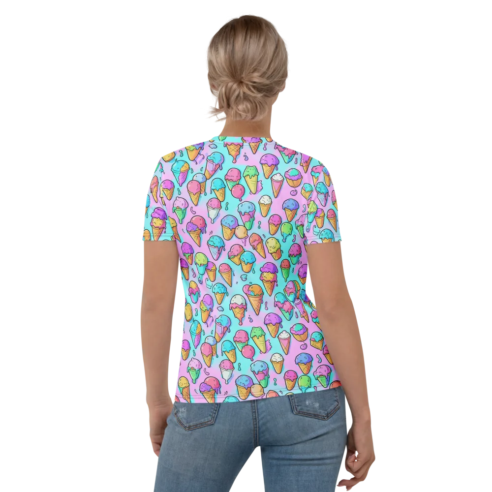 Neon Sundae on Women's Crew Neck T-Shirt — Back