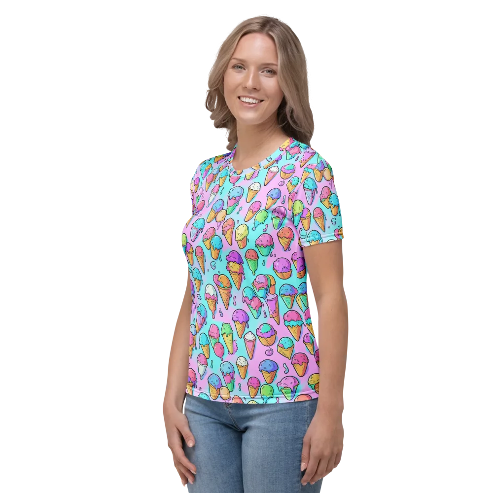 Neon Sundae on Women's Crew Neck T-Shirt — Left