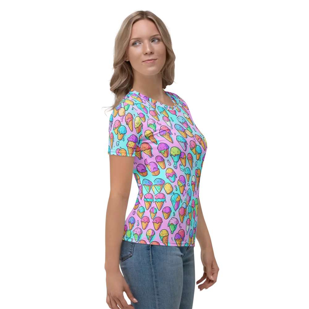Neon Sundae on Women's Crew Neck T-Shirt — Right