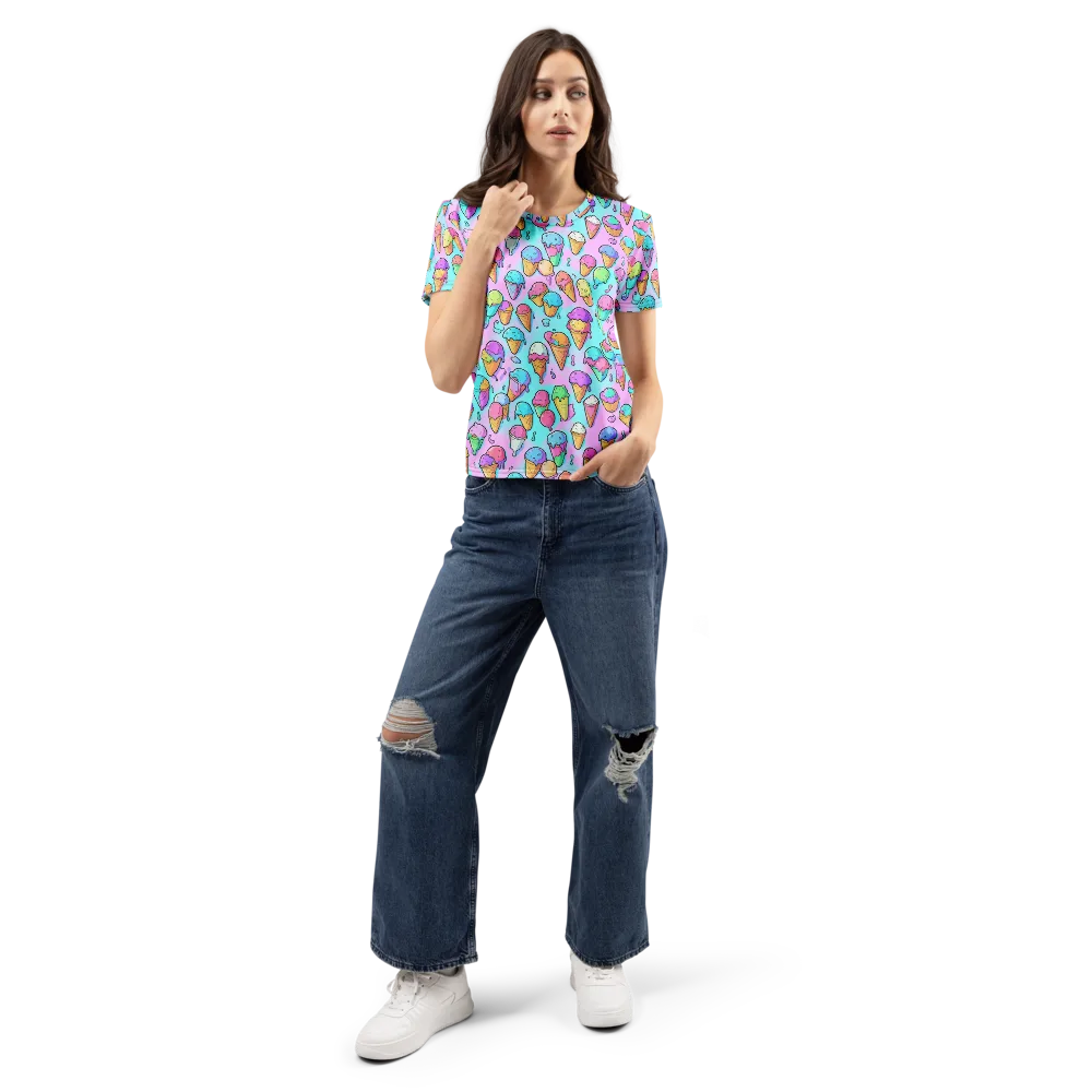 Neon Sundae on Women's Crew Neck T-Shirt — Front