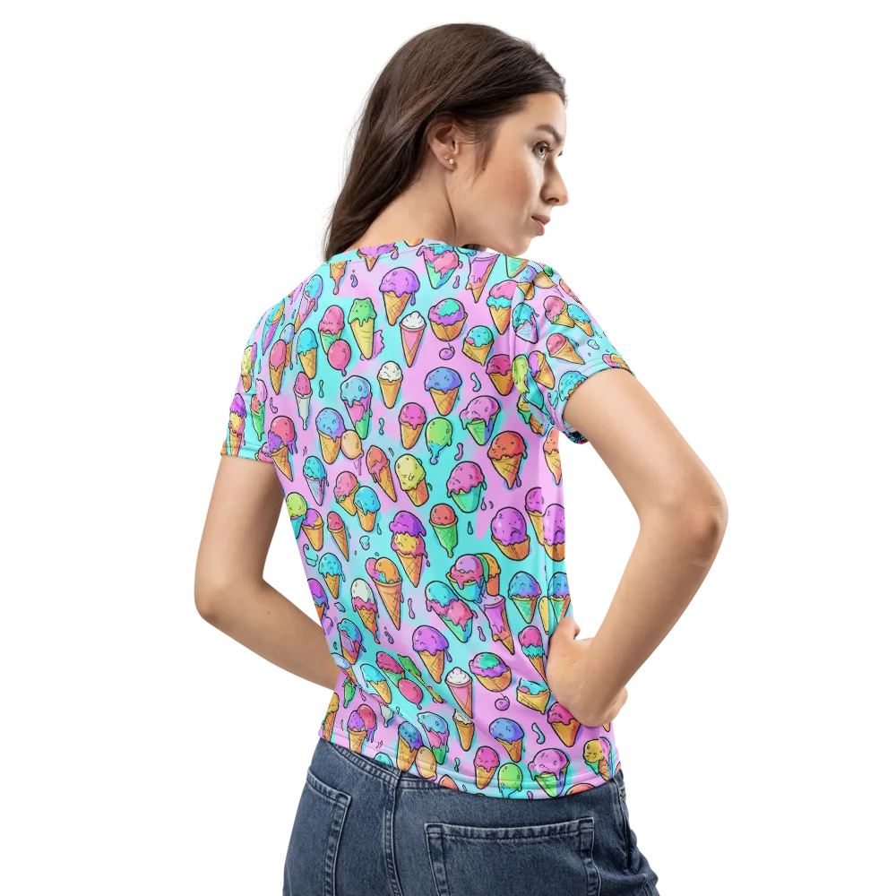 Neon Sundae on Women's Crew Neck T-Shirt — Back
