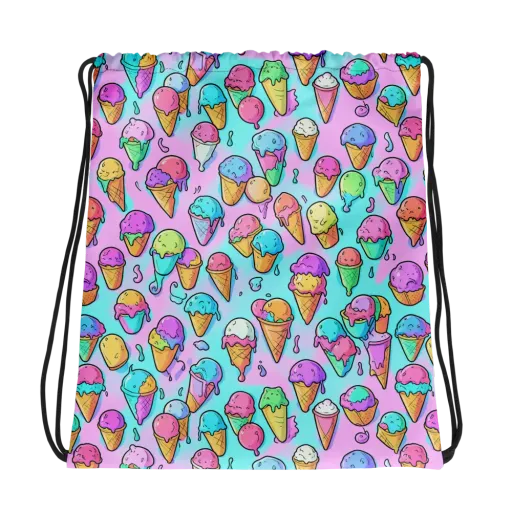 Neon Sundae on a Drawstring Bag