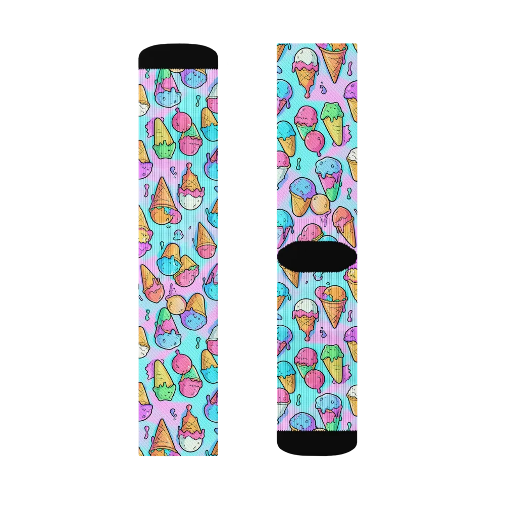 Neon Sundae on Socks — Left Sock