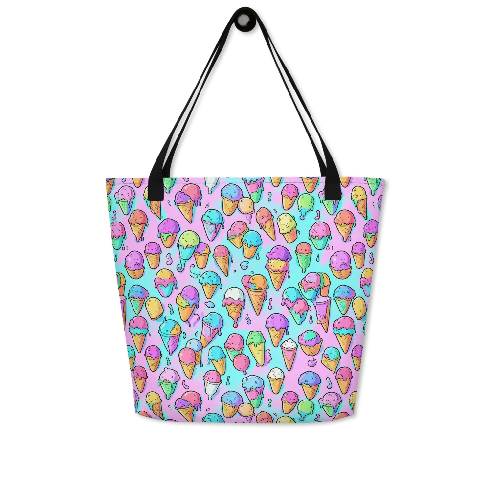 Neon Sundae on Large Tote Bag W/ Pocket — Front