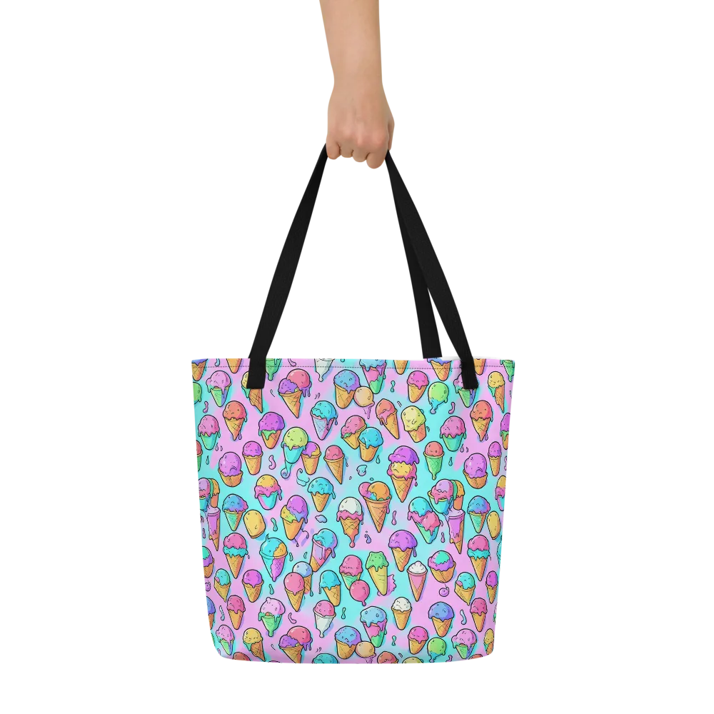 Neon Sundae on Large Tote Bag W/ Pocket — Front