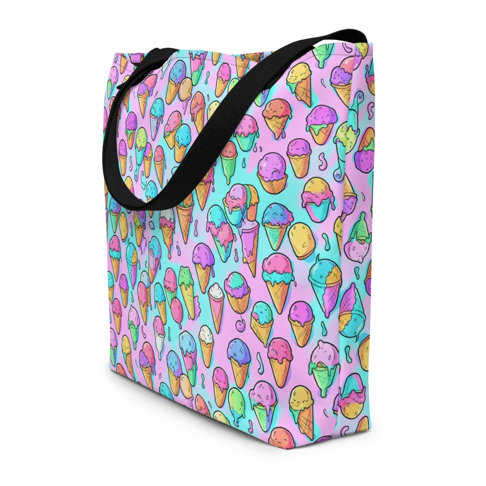 Neon Sundae on Large Tote Bag W/ Pocket — Front