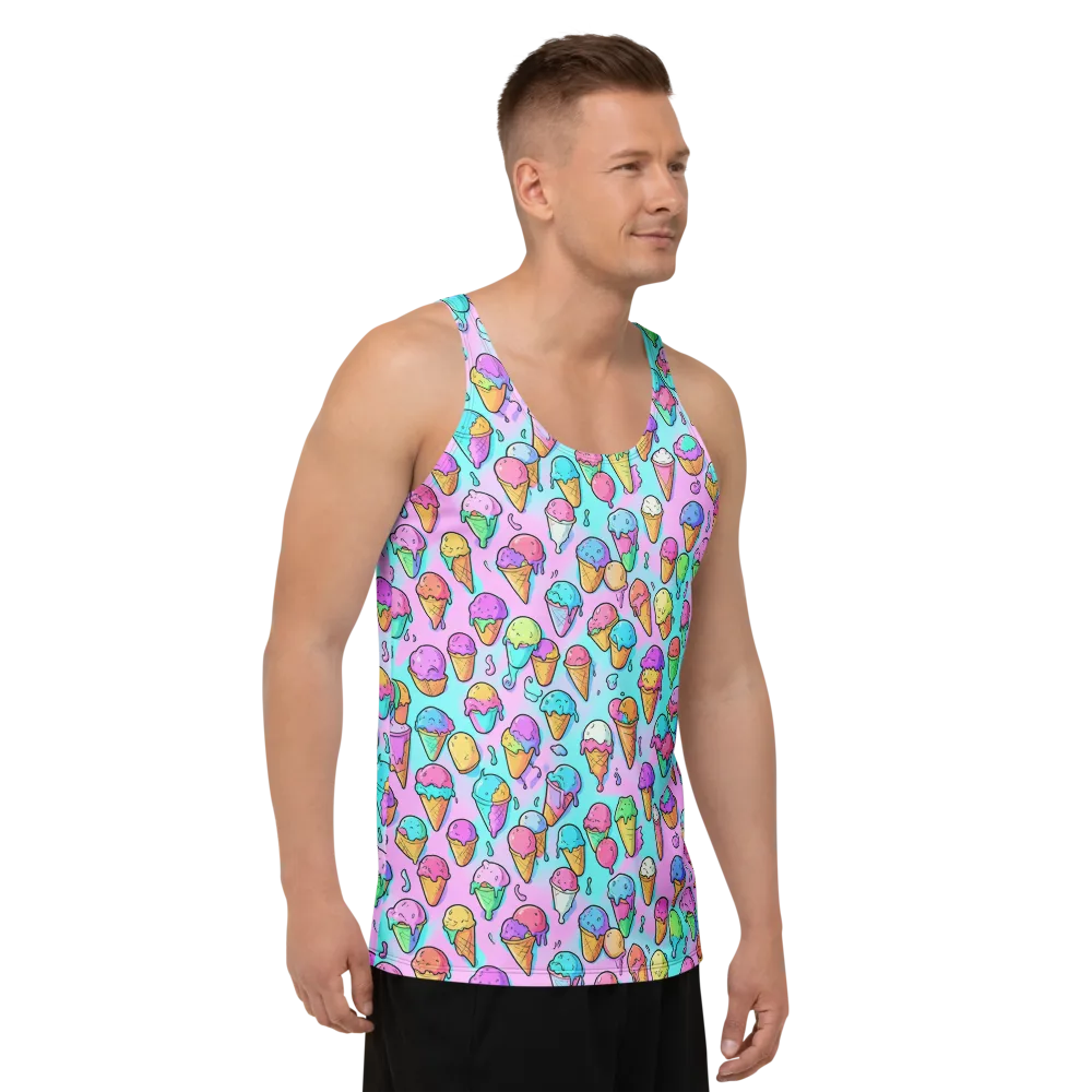 Neon Sundae on Men's Tank Top — Right Front