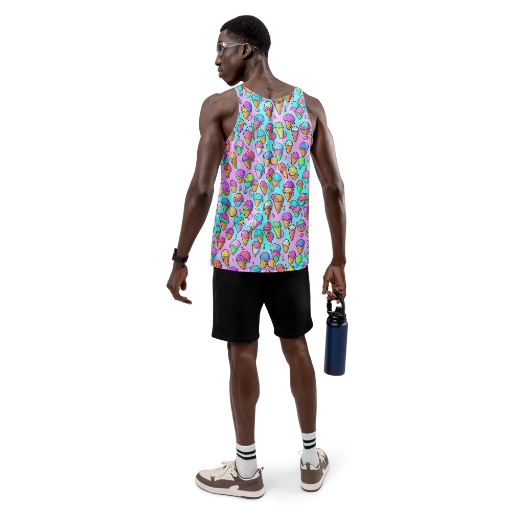 Neon Sundae on Men's Tank Top — Back