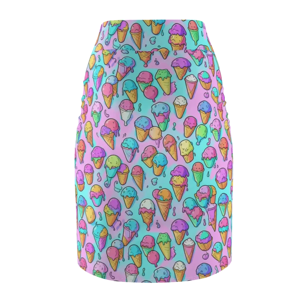 Neon Sundae on Pencil Skirt — Back