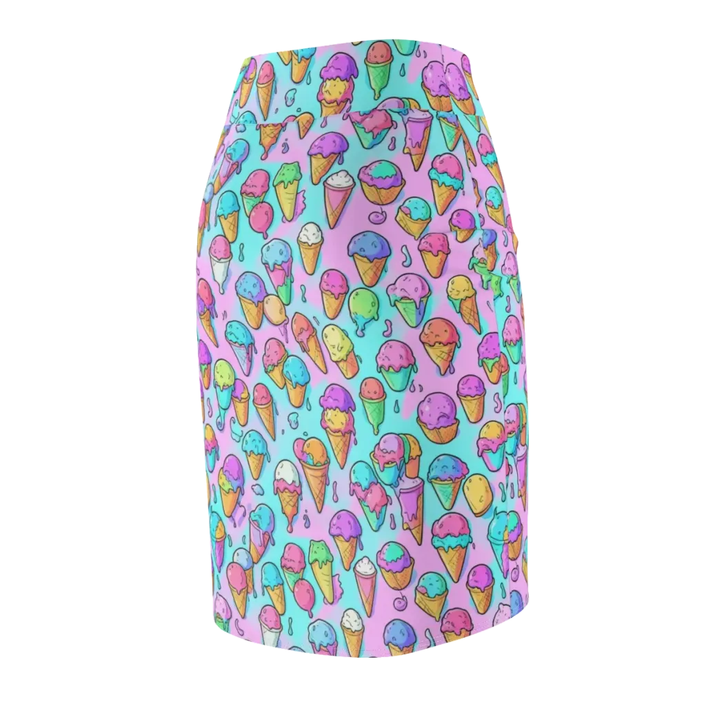 Neon Sundae on Pencil Skirt — Back Side