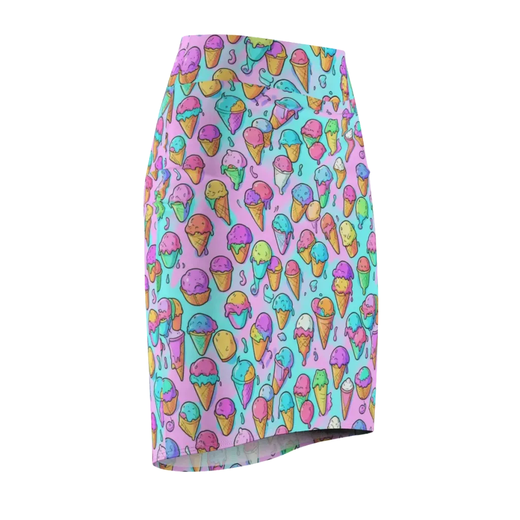 Neon Sundae on Pencil Skirt — Front Side